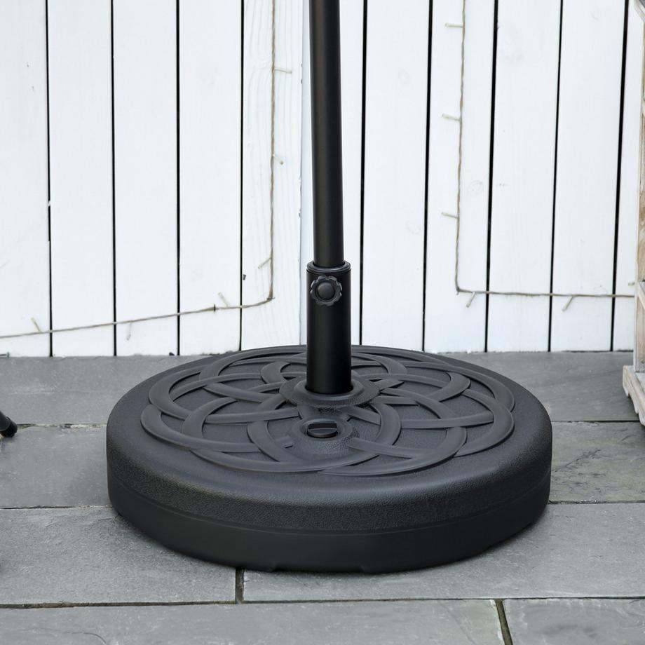 Northio Portaombrellone riempibile fino a 35 kg Portaombrellone, portaombrellone rotondo, peso ombrellone, supporto per ombrellone Ø38/48 mm, per balcone, terrazza, giardino, nero  