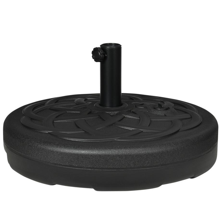 Portaombrellone riempibile fino a 35 kg Portaombrellone, portaombrellone rotondo, peso ombrellone, supporto per ombrellone Ø38/48 mm, per balcone, terrazza, giardino, nero