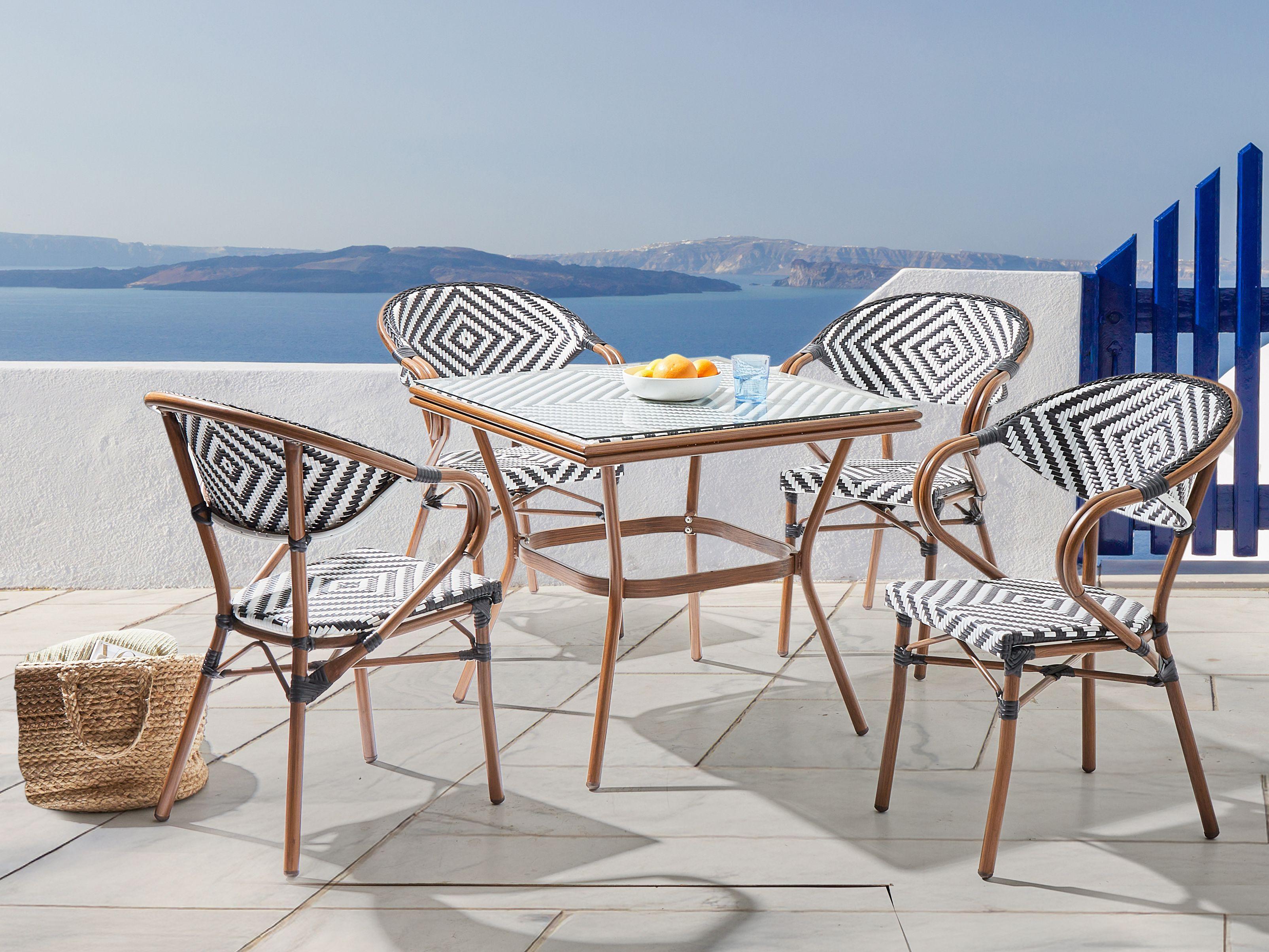 Beliani Table bistrot en Polyrotin Boho CASPRI  