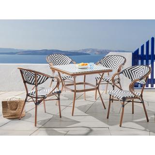 Beliani Table bistrot en Polyrotin Boho CASPRI  