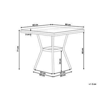 Beliani Table bistrot en Polyrotin Boho CASPRI  