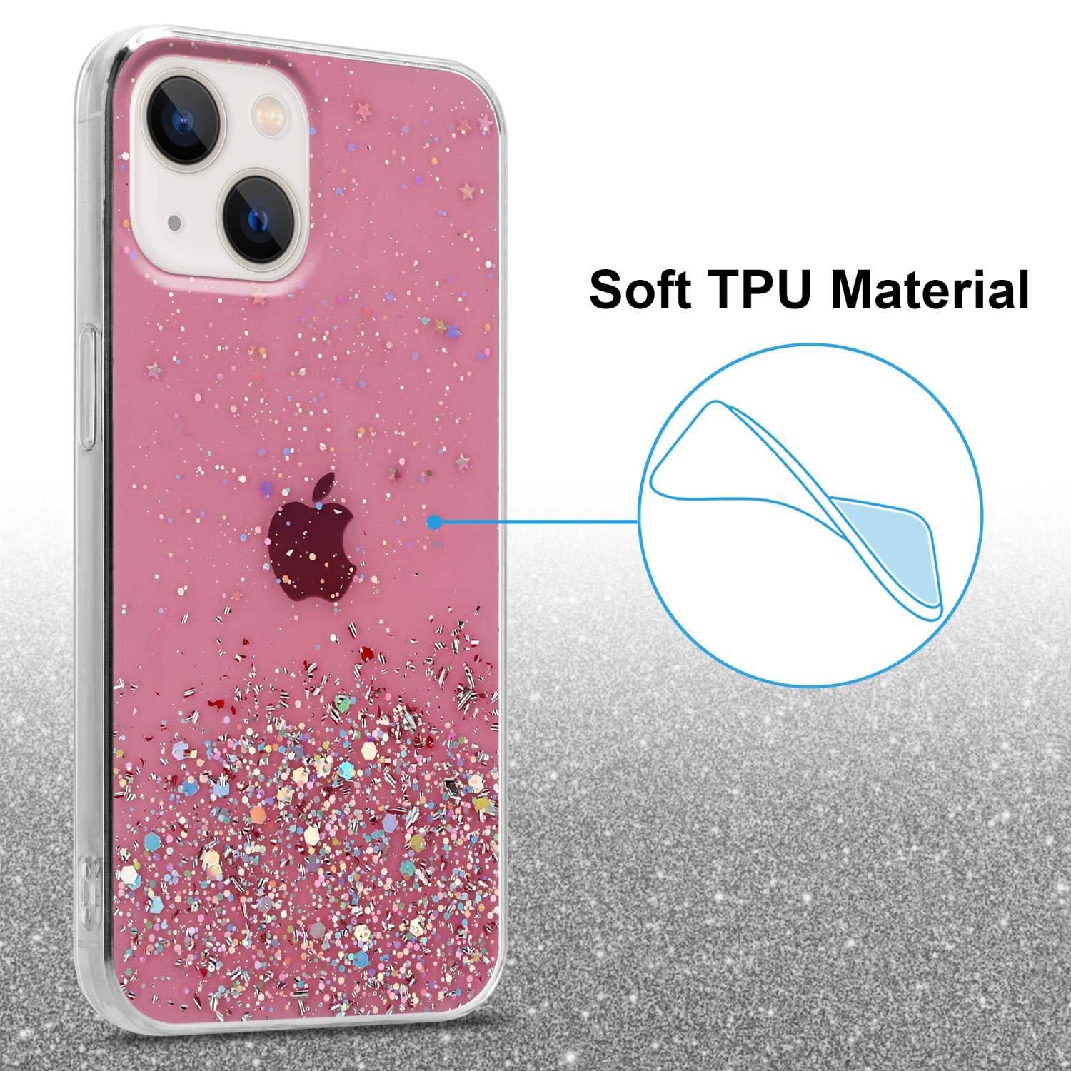 Cadorabo  Housse compatible avec Apple iPhone 14 PLUS - Coque de protection en silicone TPU flexible avec paillettes scintillantes 