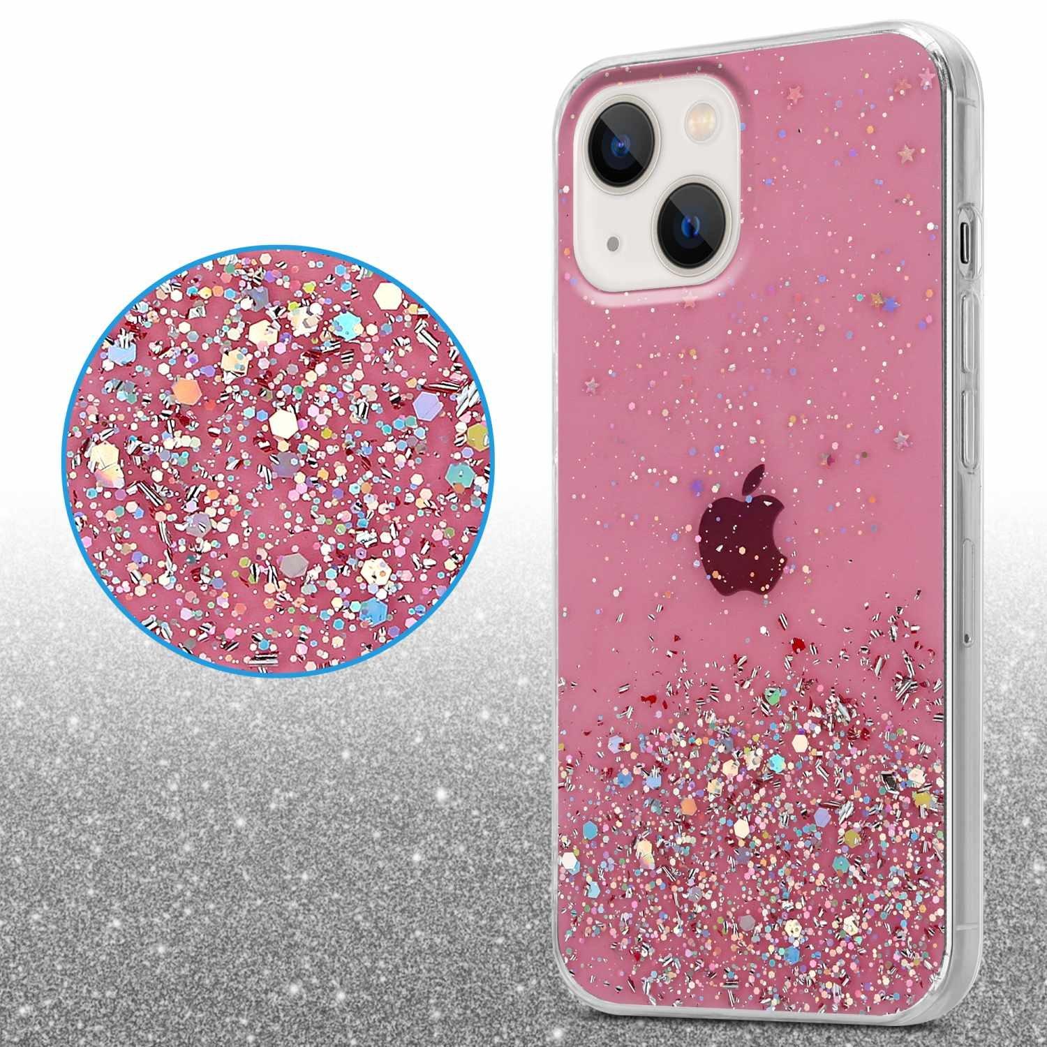 Cadorabo  Housse compatible avec Apple iPhone 14 PLUS - Coque de protection en silicone TPU flexible avec paillettes scintillantes 
