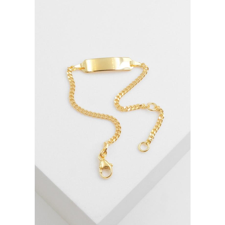 MUAU Schmuck  ID-Bracelet Panzer Gelbgold 750, 2.1mm, 14cm 