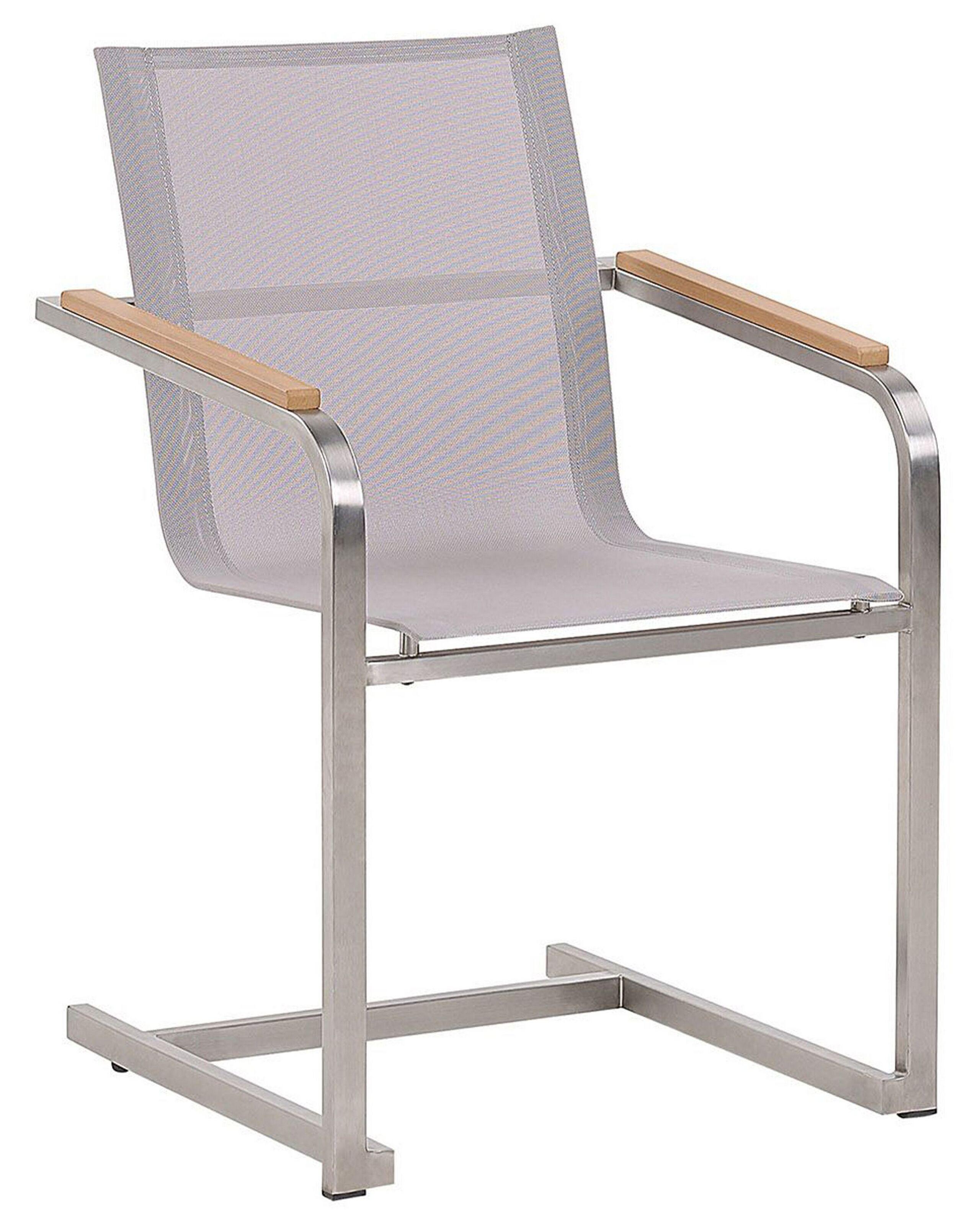 Beliani Lot de 4 chaises de jardin en Acier inox Moderne COSOLETO  