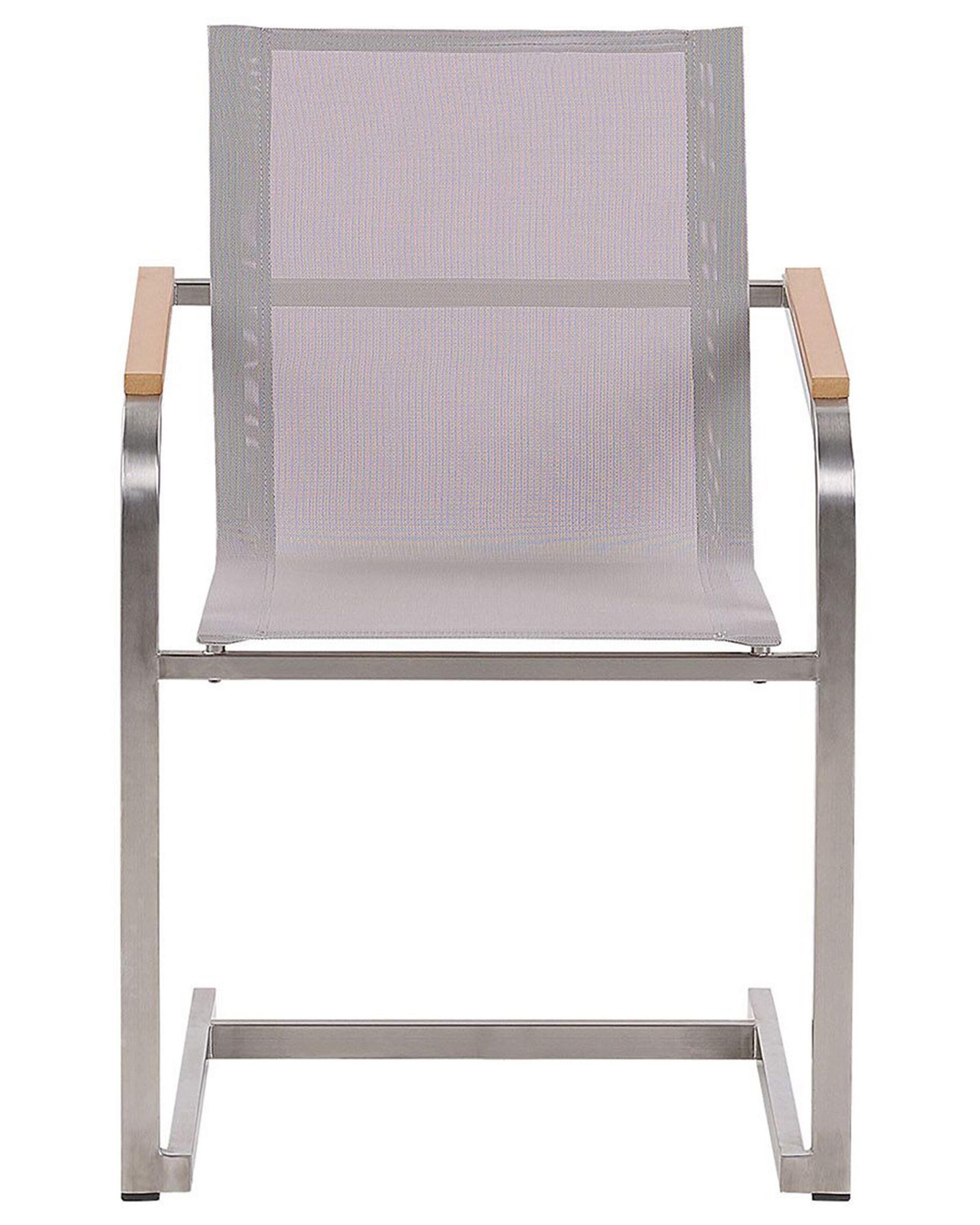 Beliani Lot de 4 chaises de jardin en Acier inox Moderne COSOLETO  