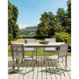 Beliani Lot de 4 chaises de jardin en Acier inox Moderne COSOLETO  
