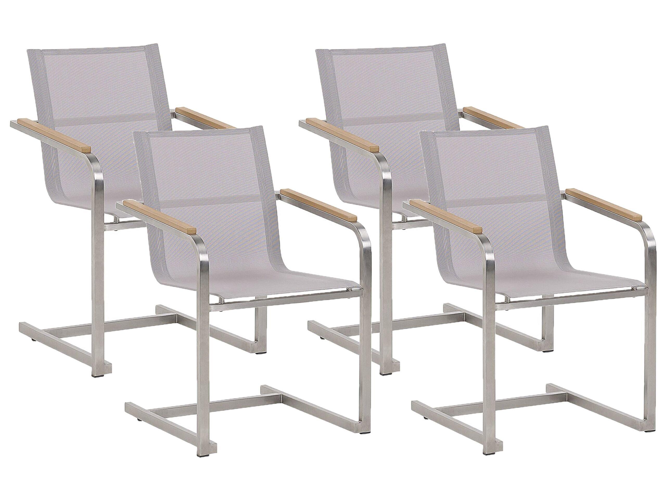 Beliani Lot de 4 chaises de jardin en Acier inox Moderne COSOLETO  