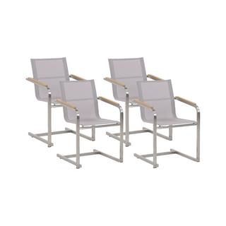 Beliani Lot de 4 chaises de jardin en Acier inox Moderne COSOLETO  