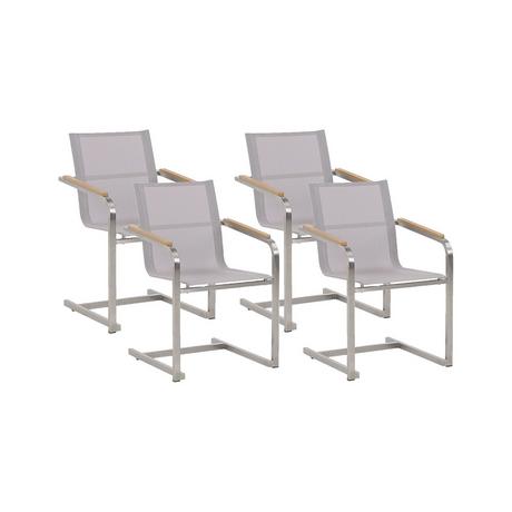 Beliani Lot de 4 chaises de jardin en Acier inox Moderne COSOLETO  