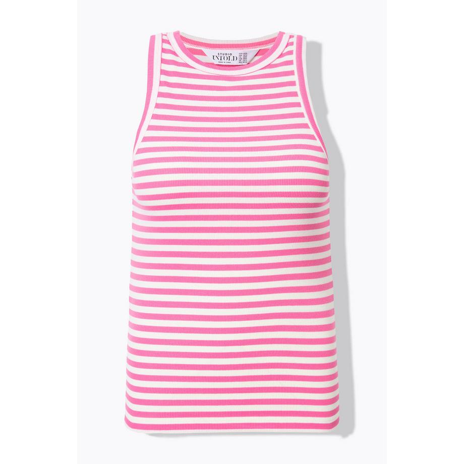 Studio Untold Canotta Slim Shape Jersey a Costine Righe  