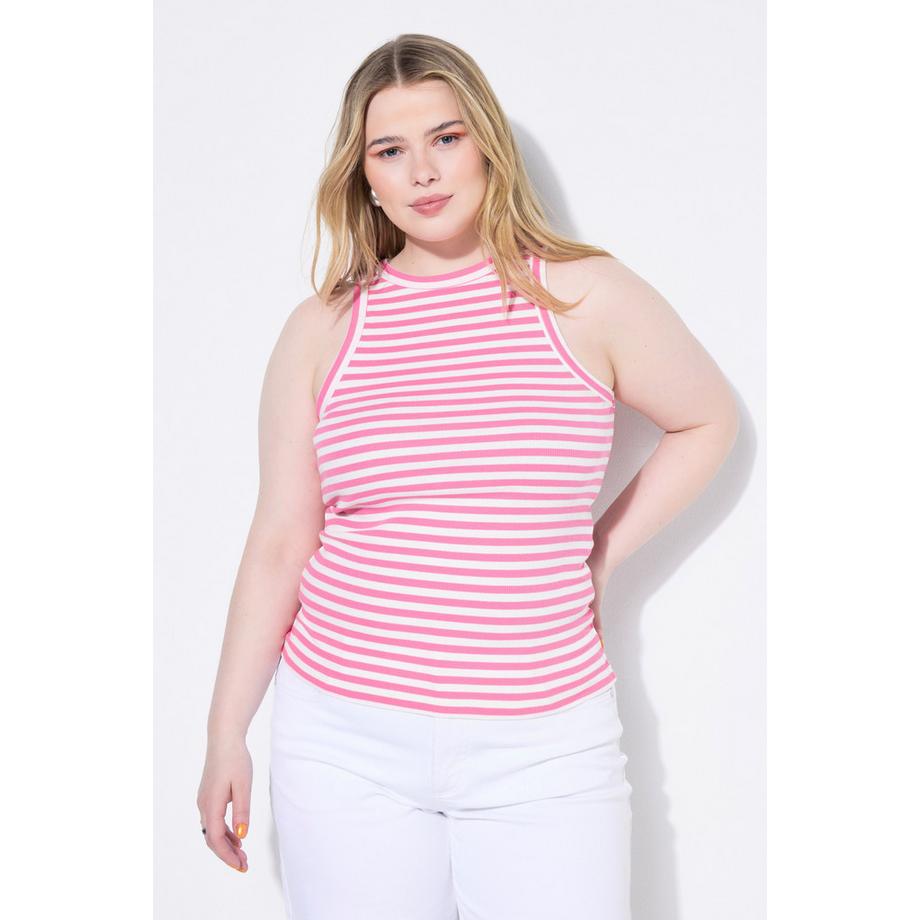 Studio Untold Canotta Slim Shape Jersey a Costine Righe  