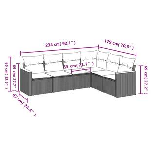 VidaXL Garten sofagarnitur poly-rattan  