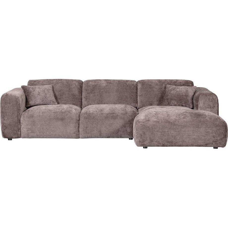 mutoni Ecksofa Cloud rechts gewebte Chenille tauperosa 280x165  