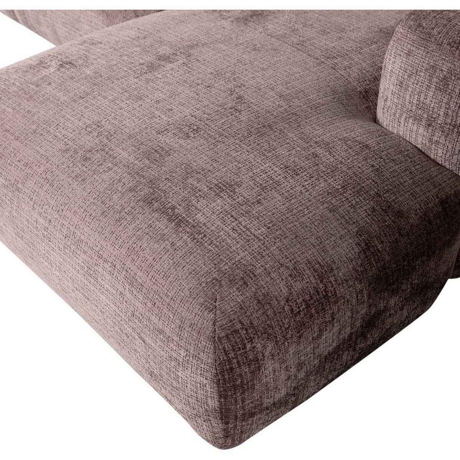 mutoni Ecksofa Cloud rechts gewebte Chenille tauperosa 280x165  