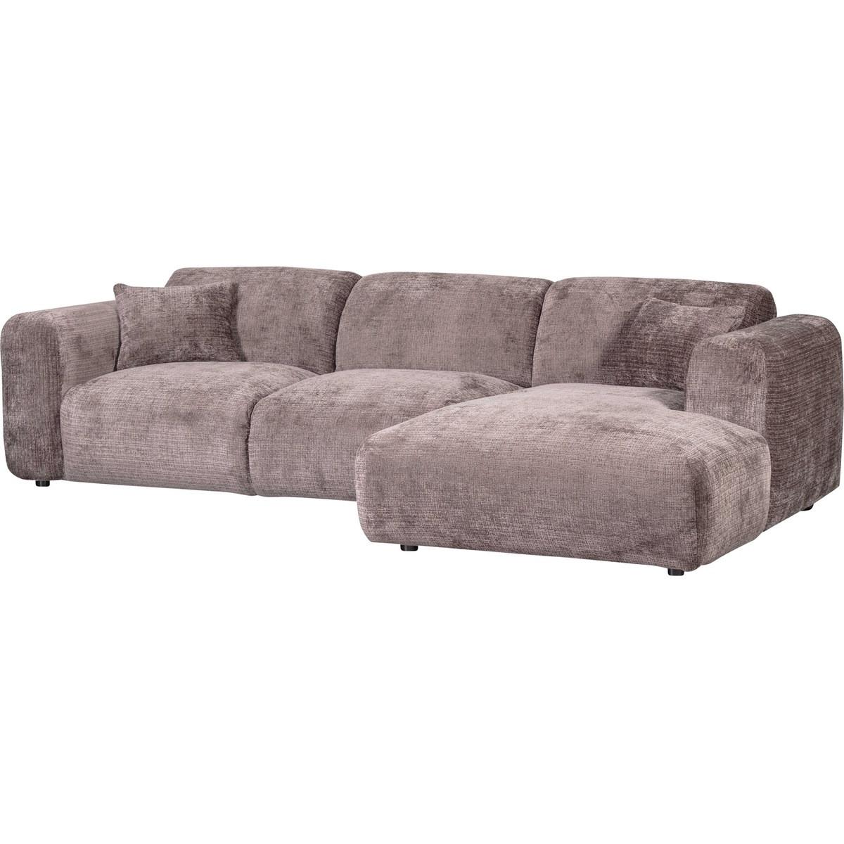 mutoni Ecksofa Cloud rechts gewebte Chenille taupe 280x165  