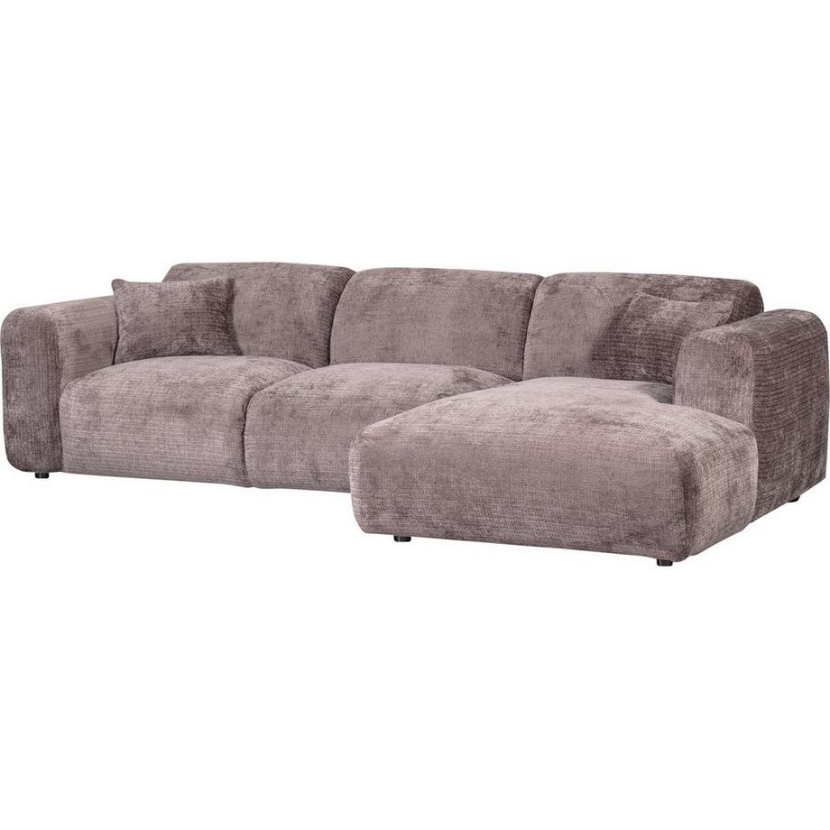 Ecksofa Cloud rechts gewebte Chenille tauperosa 280x165