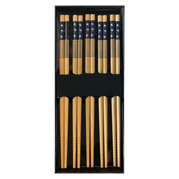 10 bacchette in bambù - blu/bianco