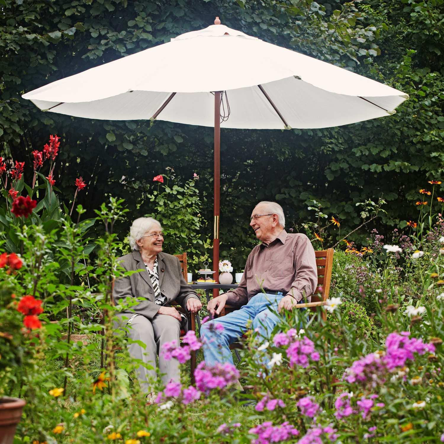 B2X Table de jardin avec trou pour parasol  