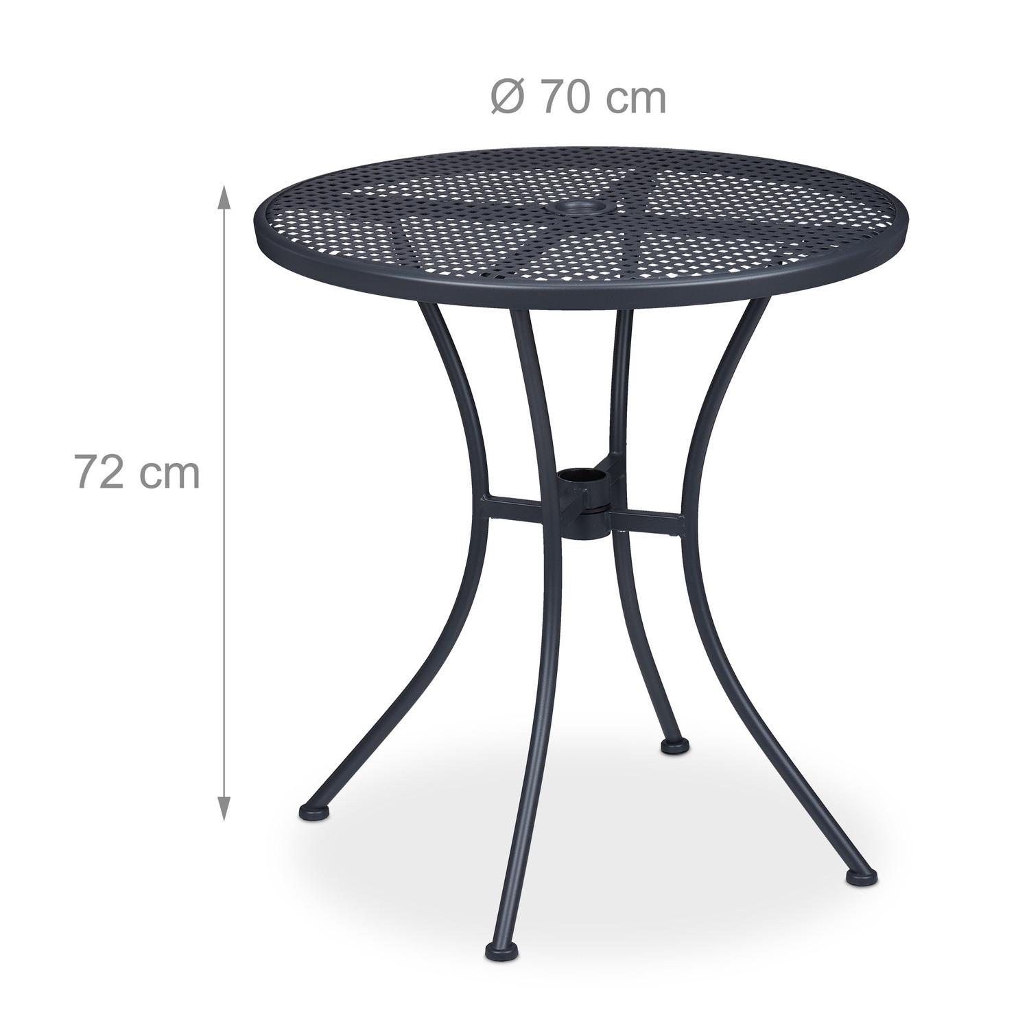 B2X Table de jardin avec trou pour parasol  