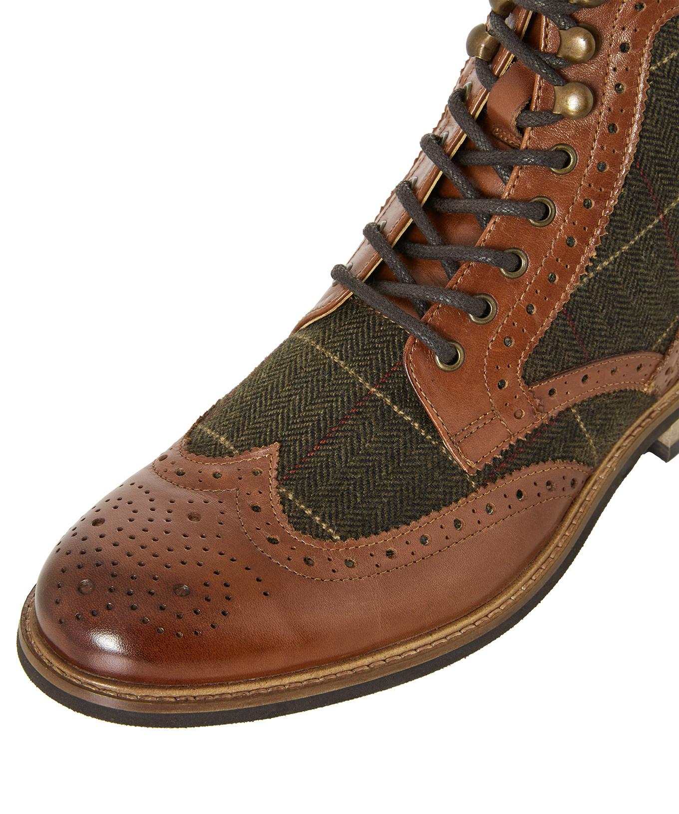 Joe Browns  Brogue-Stiefel aus Tweed-Leder 