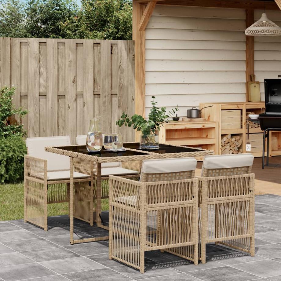 VidaXL set da pranzo da giardino Polirattan  