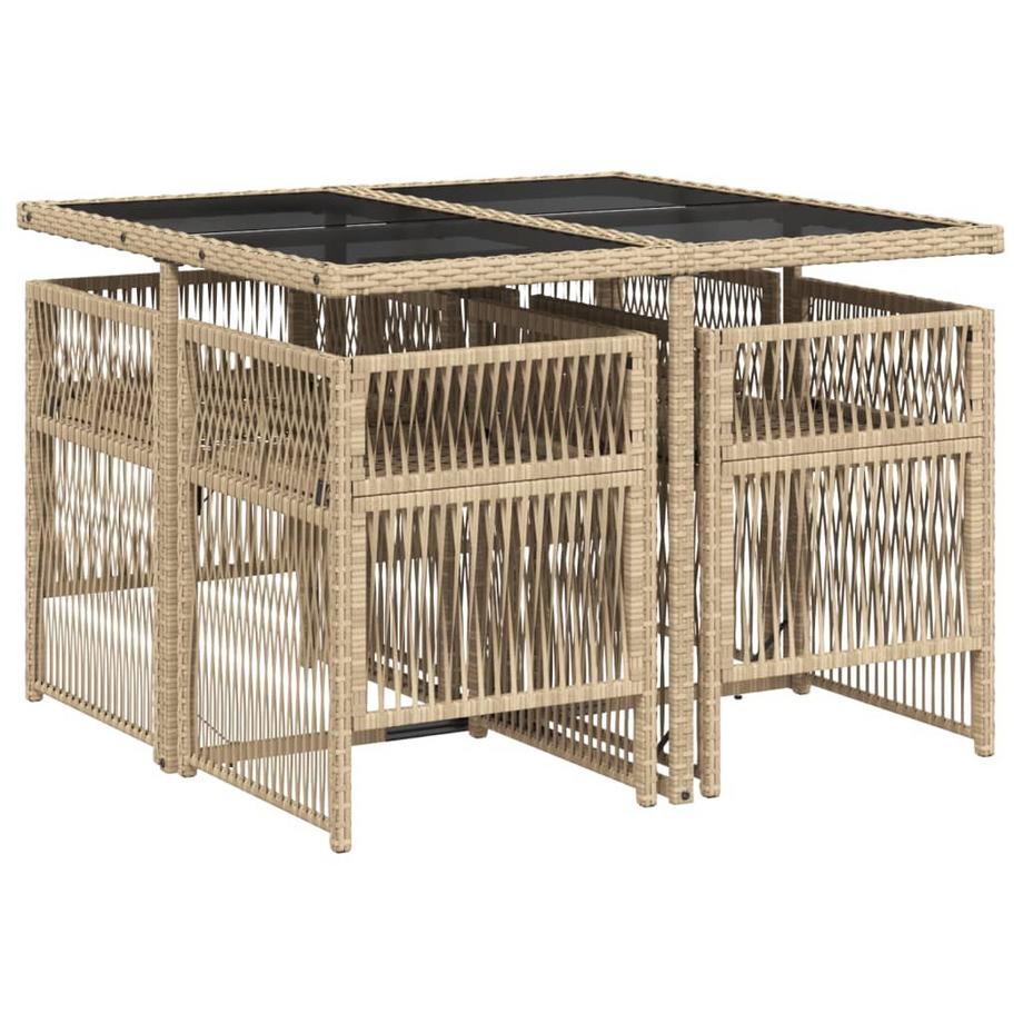 VidaXL set da pranzo da giardino Polirattan  