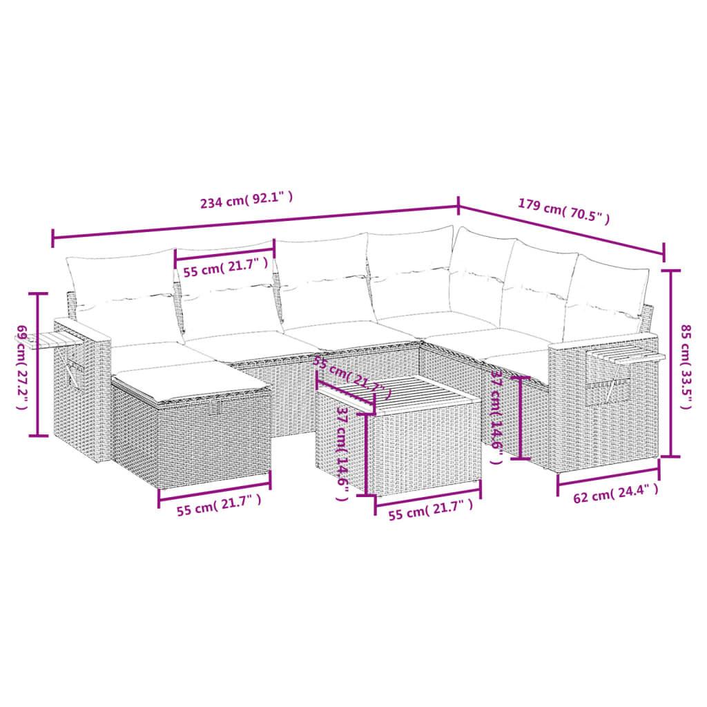 VidaXL set divano da giardino Polirattan  