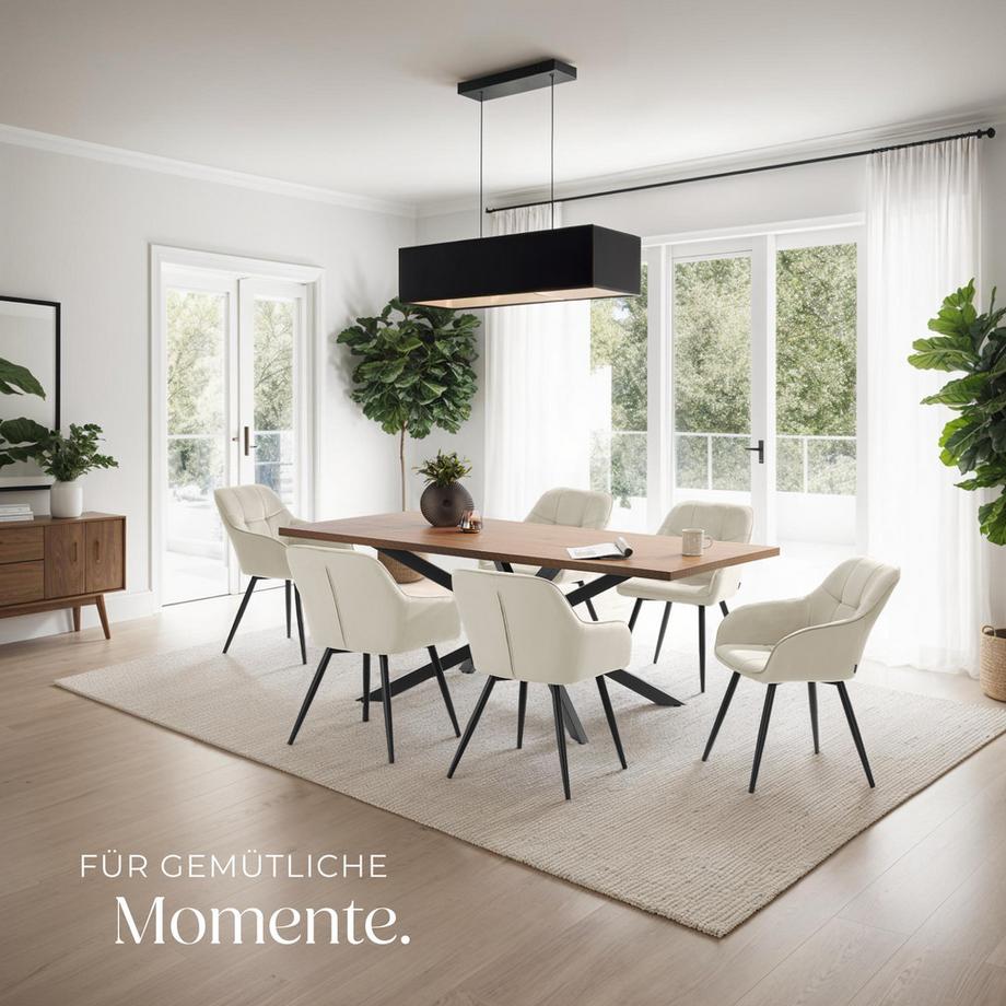 Tectake Chaise de salle à manger MARILYN rembourrée et en velours matelassé  