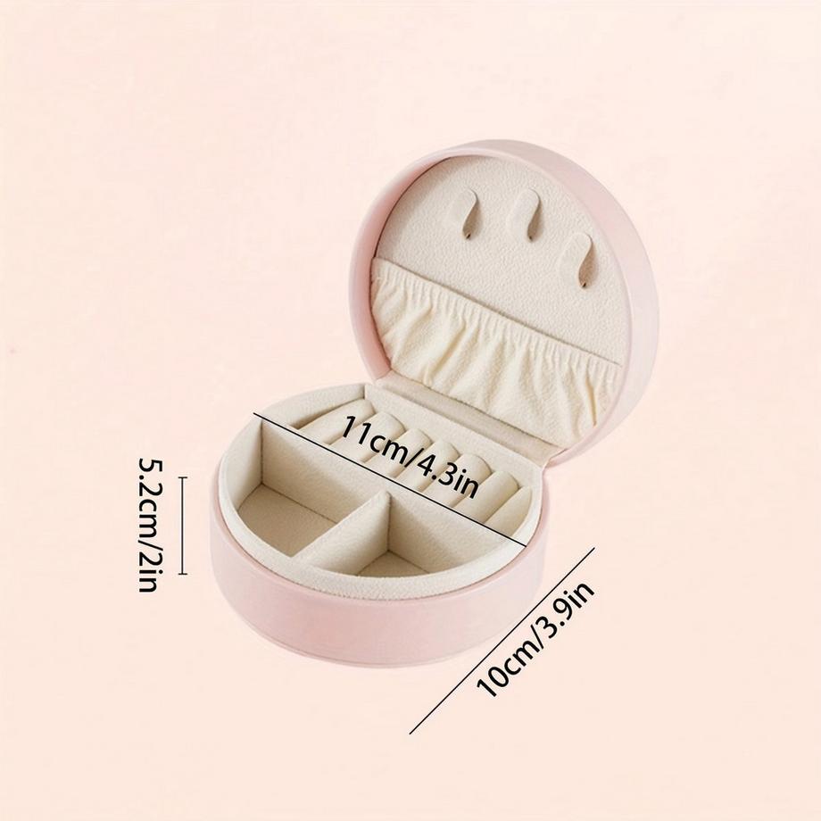 Only-bags.store  Reisefreundlicher, schicker Mini-Schmuck-Organizer aus Kunstleder – tragbare und hübsche Aufbewahrungsbox für Halsketten, Ringe und Ohrringe 