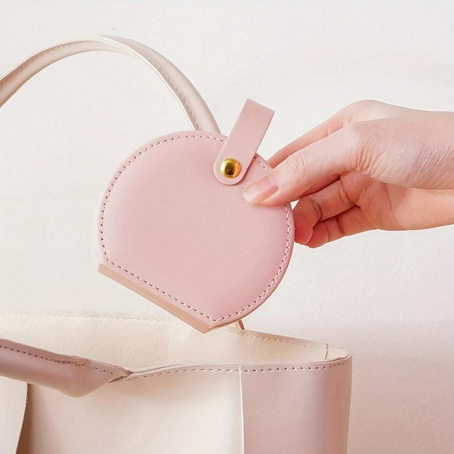 Only-bags.store  Reisefreundlicher, schicker Mini-Schmuck-Organizer aus Kunstleder – tragbare und hübsche Aufbewahrungsbox für Halsketten, Ringe und Ohrringe 