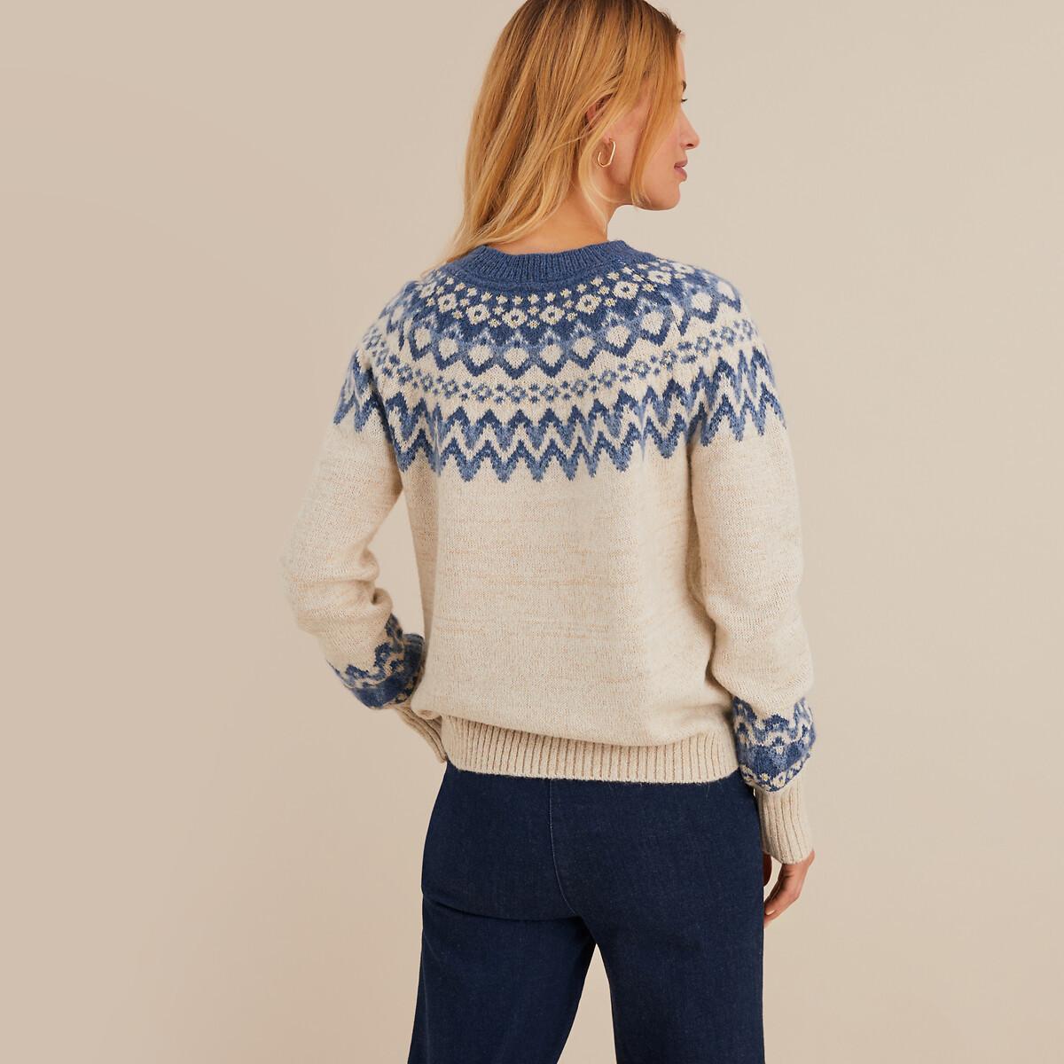 La Redoute Collections  Jacquard-Pullover mit rundem Ausschnitt 