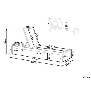 Beliani Sonnenliege aus Aluminium Industriell FOSSATO  