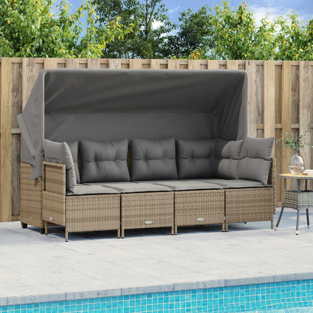 VidaXL set divano da giardino Polirattan  