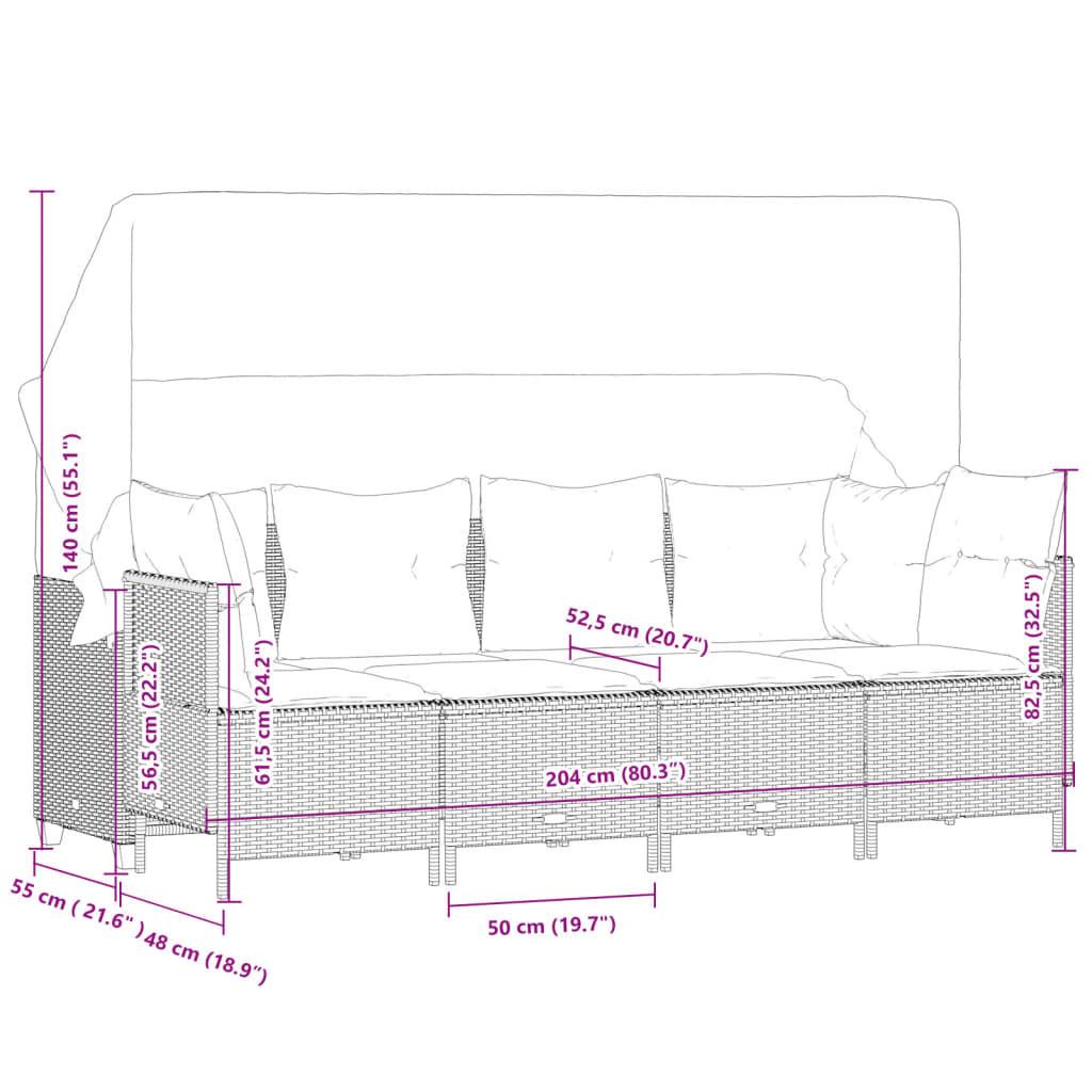 VidaXL Ensemble de canapés de jardin rotin synthétique  