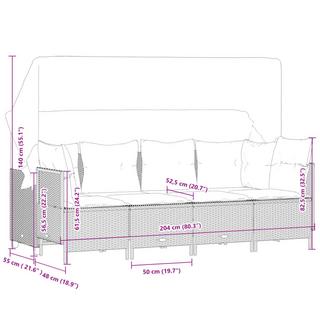 VidaXL set divano da giardino Polirattan  