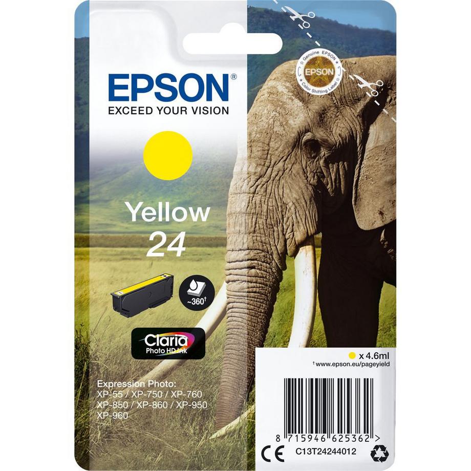 EPSON  EPSON Tintenpatrone yellow T242440 XP 750/850 360 Seiten 