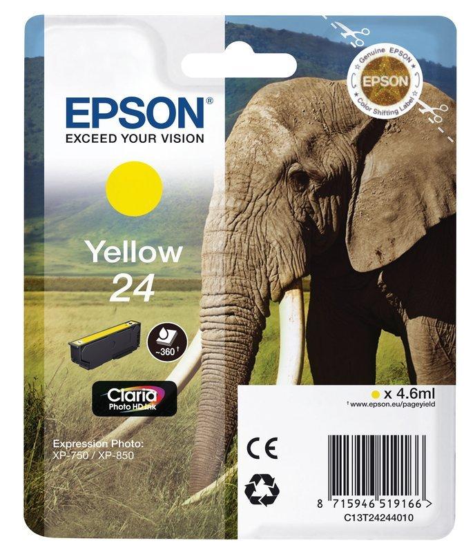 EPSON  EPSON Tintenpatrone yellow T242440 XP 750/850 360 Seiten 