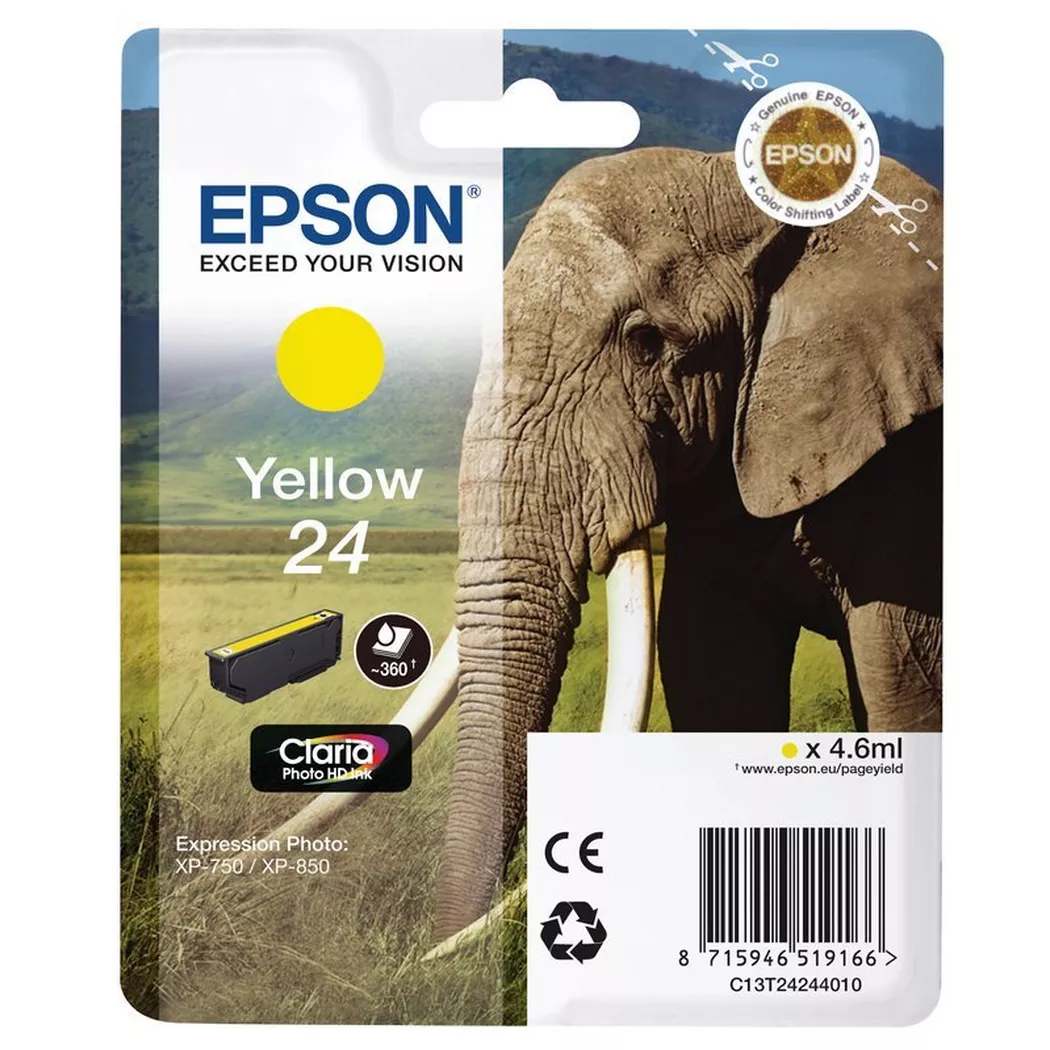 Epson – Tintenpatrone yellow T242440 XP 750/850 360 Seiten, One Size