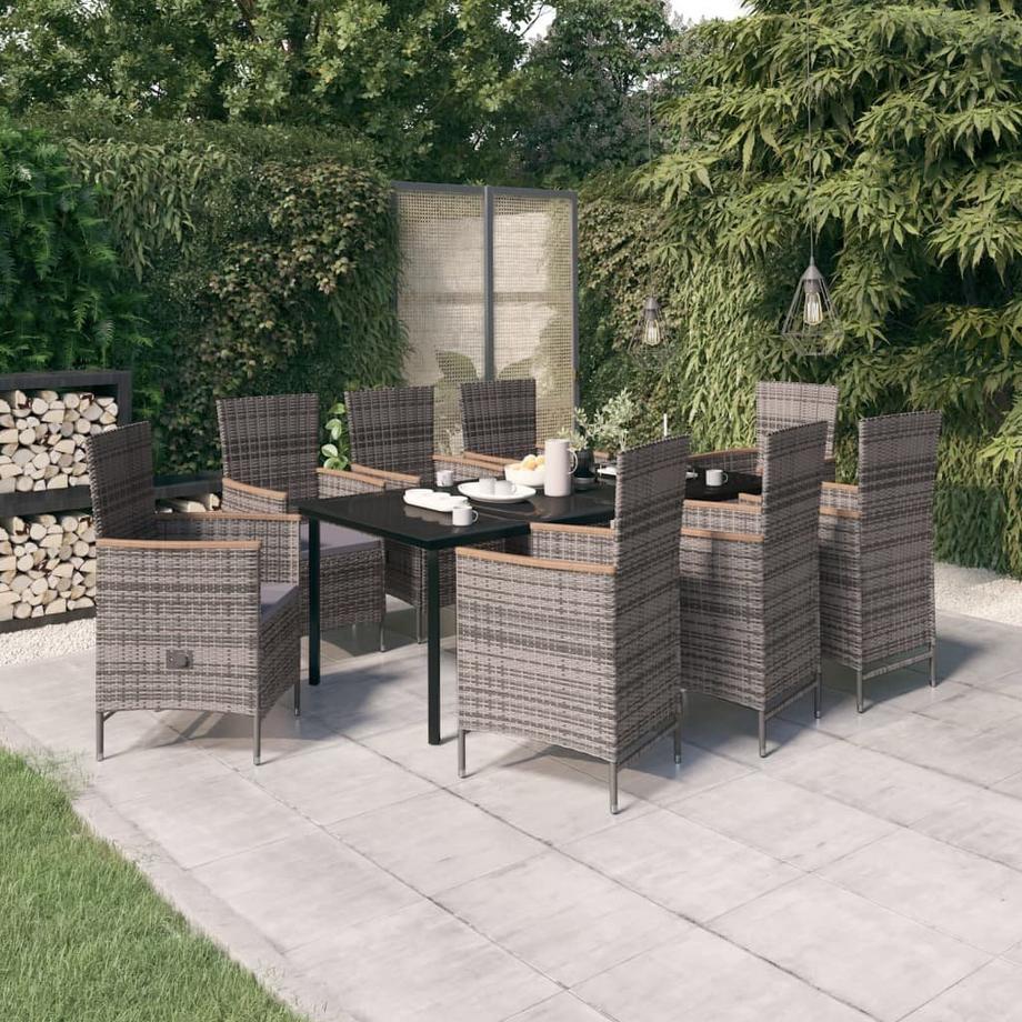 VidaXL Ensemble de salle à manger de jardin rotin synthétique  