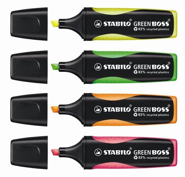 STABILO STABILO Textmarker GREEN BOSS 2-5mm 6070/04 4-farbig ass.  