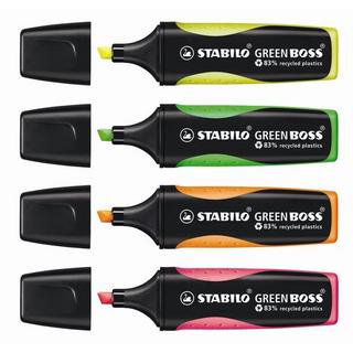 STABILO STABILO Textmarker GREEN BOSS 2-5mm 6070/04 4-farbig ass.  