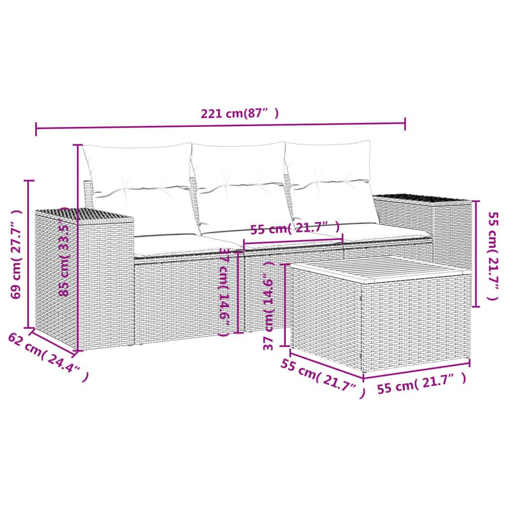 VidaXL Garten sofagarnitur poly-rattan  