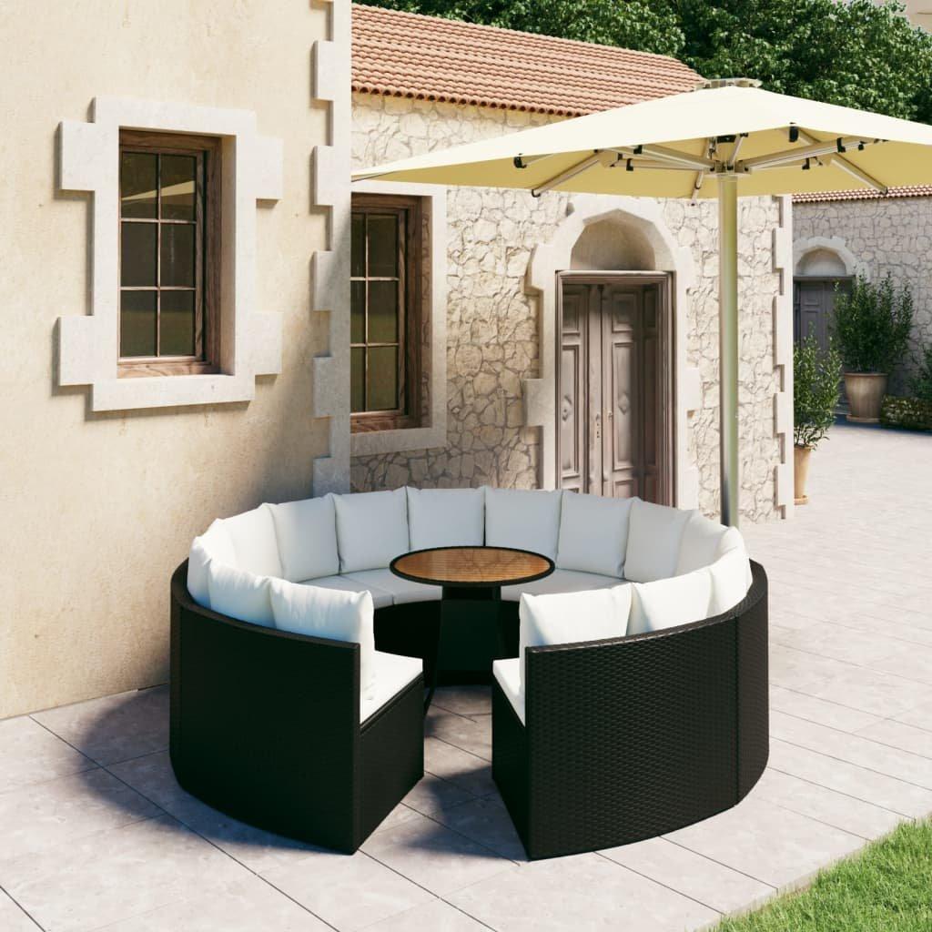 VidaXL set divani da giardino Polirattan  