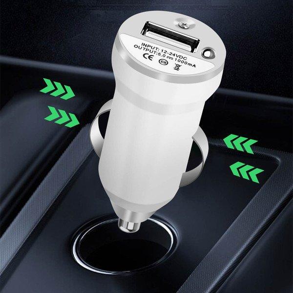 Avizar  Chargeur Voiture Universel Compact Blanc 