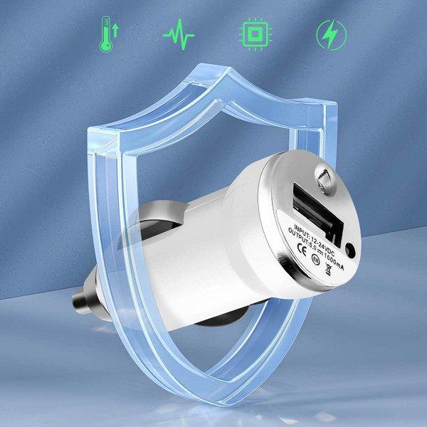 Avizar  Chargeur Voiture Universel Compact Blanc 