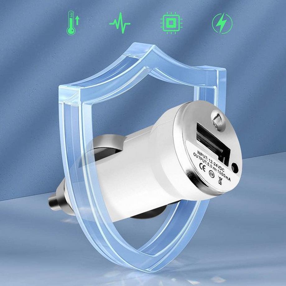 Avizar  Chargeur Voiture Universel Compact Blanc 