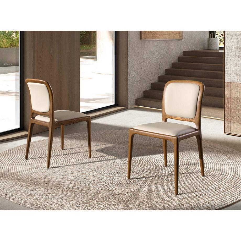 ANGEL CERDA Chaise en simili-cuir crème  