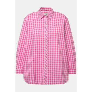 Ulla Popken  Camicia a quadri con colletto da camicia, maniche lunghe e linguetta per risvolto 