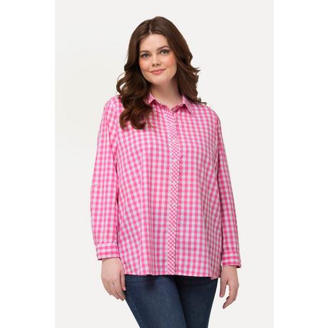 Ulla Popken  Camicia a quadri con colletto da camicia, maniche lunghe e linguetta per risvolto 